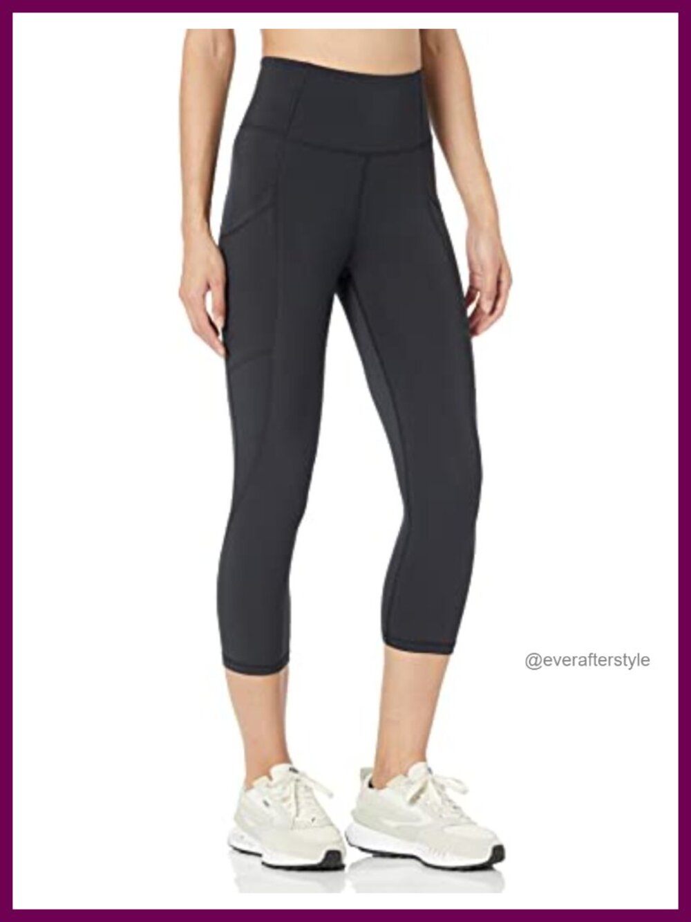 High Waisted Cropped Active Leggings with Pockets, Medium Compression